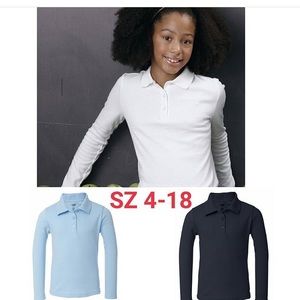 Girls polo long sleeve French Toast uniform top